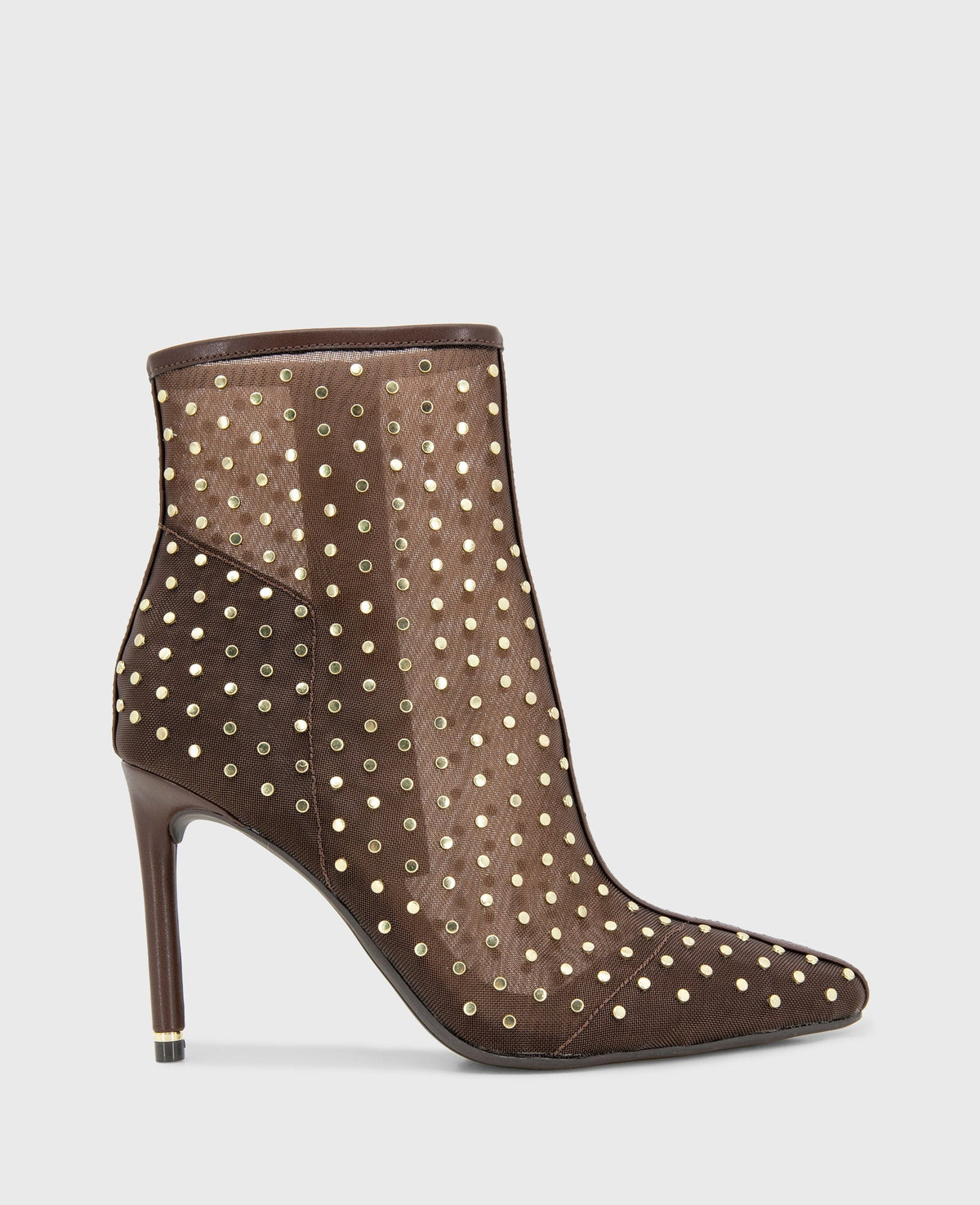 Quincy Mesh Micro Stud Heel Ankle Bootie | Kenneth Cole BROWN MESH