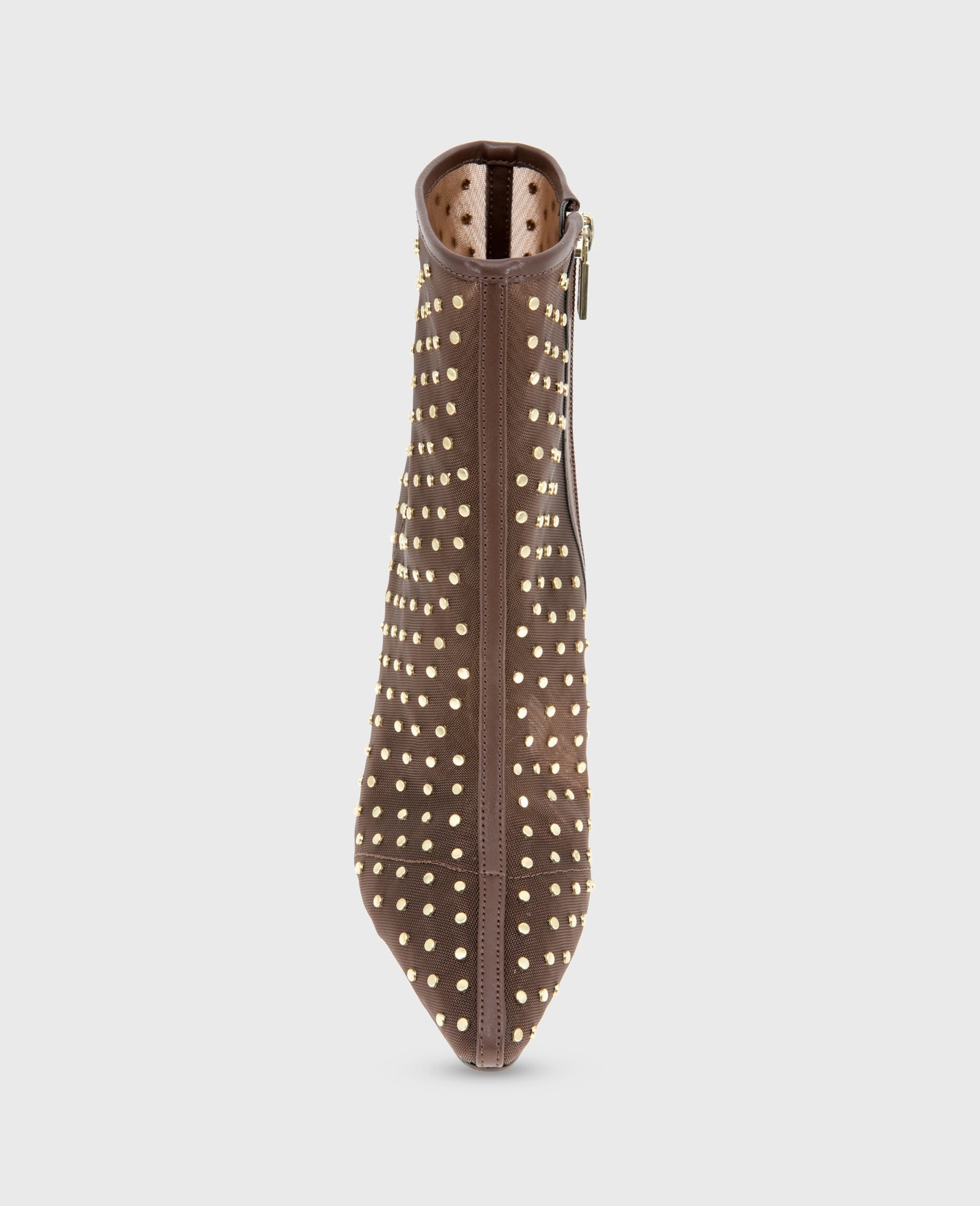 Quincy Mesh Micro Stud Heel Ankle Bootie | Kenneth Cole BROWN MESH