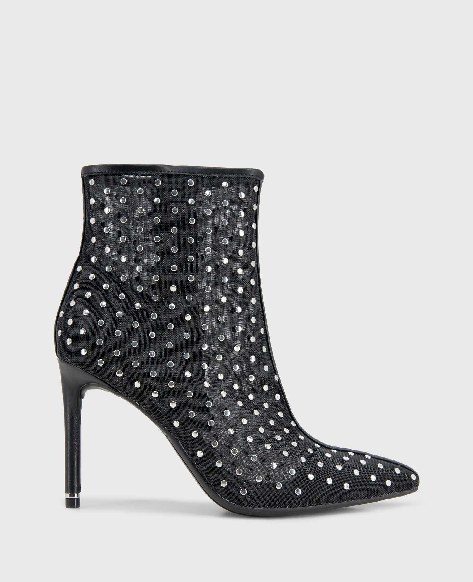 Quincy Mesh Micro Stud Heel Ankle Bootie | Kenneth Cole BLACK MESH