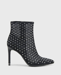 Quincy Mesh Micro Stud Heel Ankle Bootie | Kenneth Cole BLACK MESH