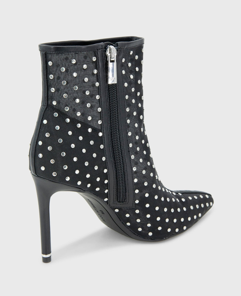 Quincy Mesh Micro Stud Heel Ankle Bootie | Kenneth Cole BLACK MESH