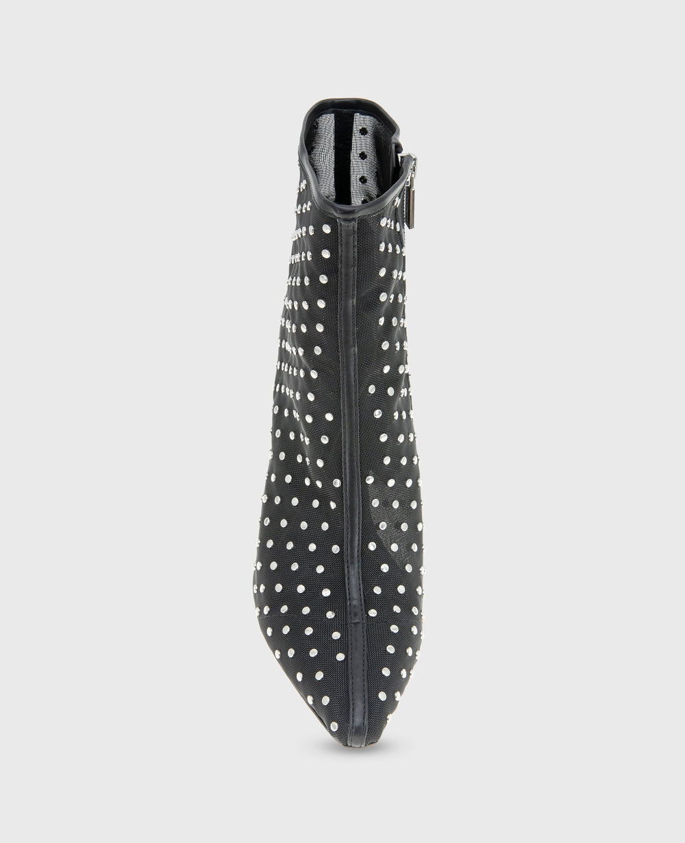 Quincy Mesh Micro Stud Heel Ankle Bootie | Kenneth Cole BLACK MESH