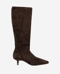 Shop Meridith Stretch Boot in Chocolate Suede | Kenneth Cole | Kenneth Cole CHOCOLATE MICRO