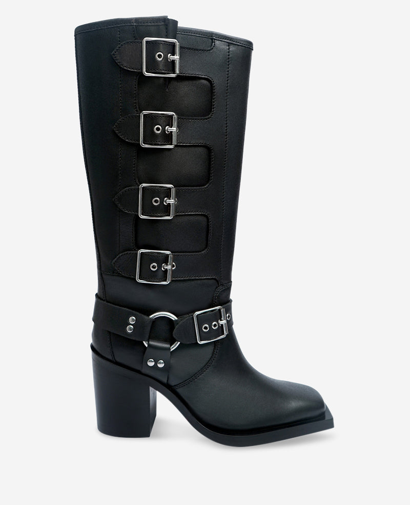 Shop Emmett Leather Buckle Tall Boot | Kenneth Cole | Kenneth Cole BLACK LEATHER