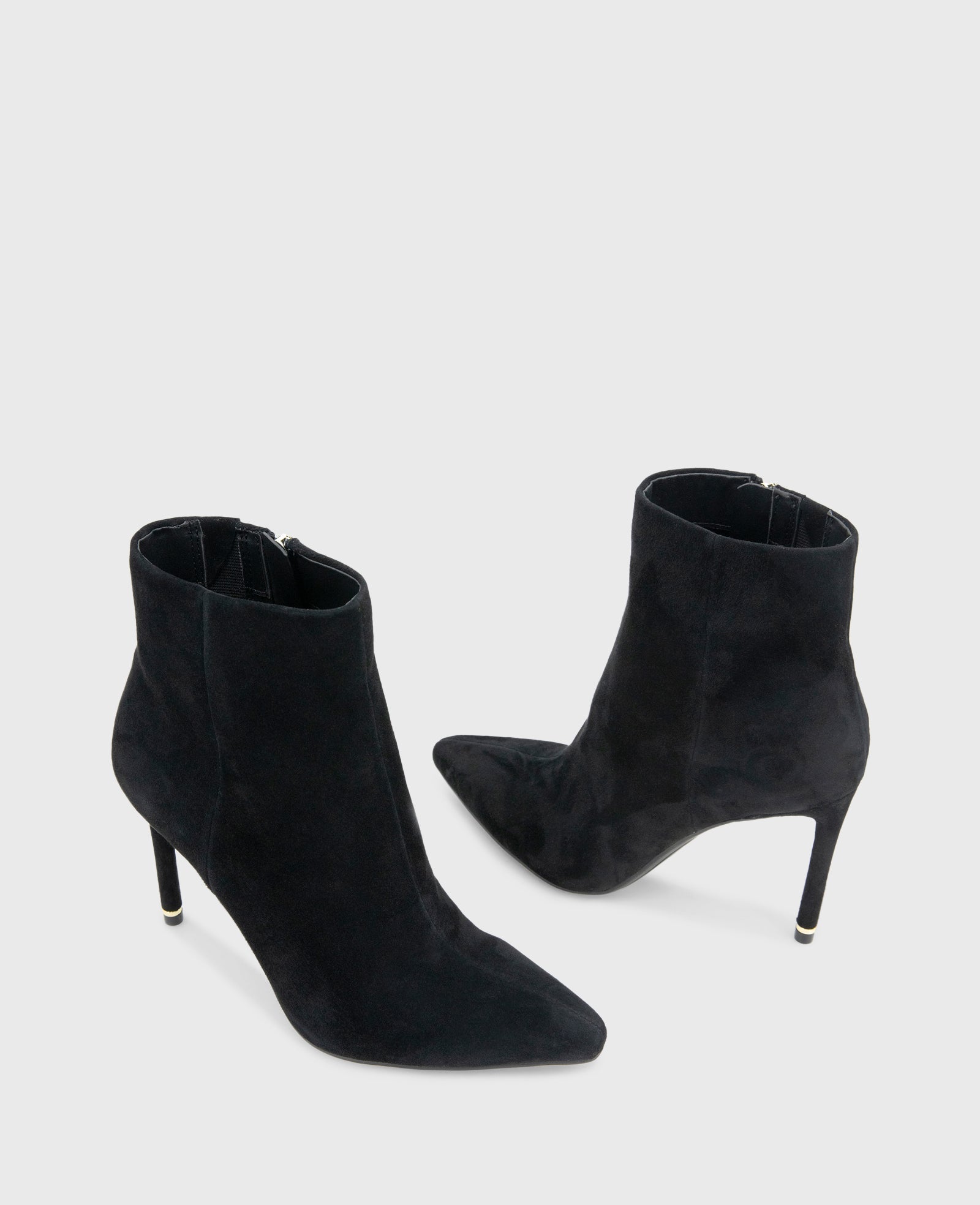 Shop Quincy Suede Heel Ankle Bootie in Black | Kenneth Cole | Kenneth Cole BLACK SUEDE