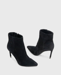 Shop Quincy Suede Heel Ankle Bootie in Black | Kenneth Cole | Kenneth Cole BLACK SUEDE