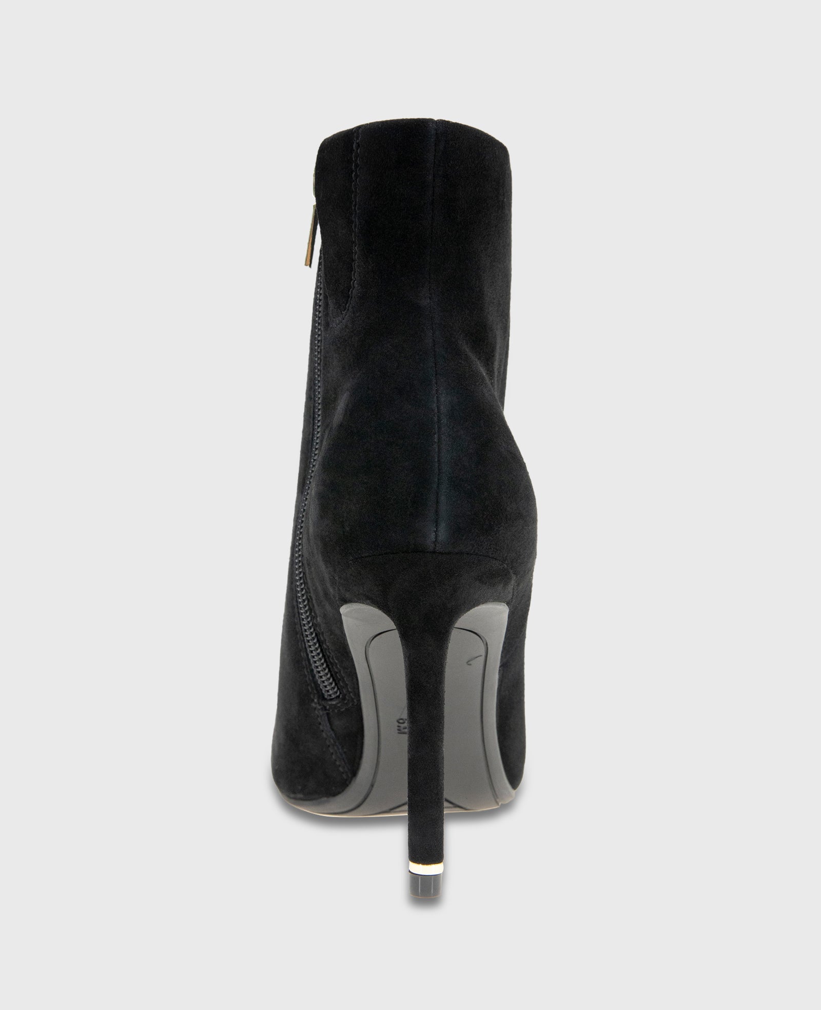 Shop Quincy Suede Heel Ankle Bootie in Black | Kenneth Cole | Kenneth Cole BLACK SUEDE
