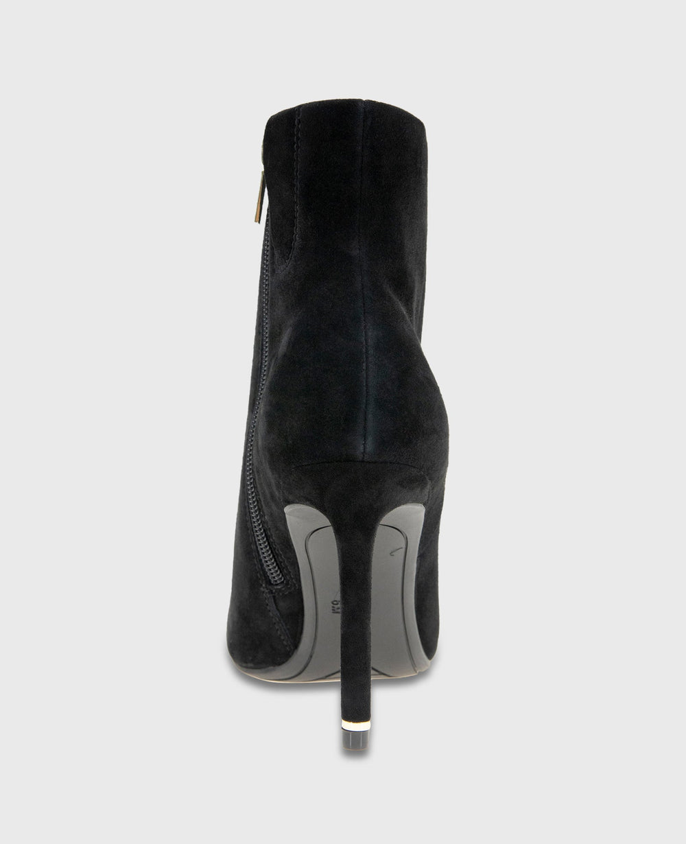 Shop Quincy Suede Heel Ankle Bootie in Black | Kenneth Cole | Kenneth Cole BLACK SUEDE