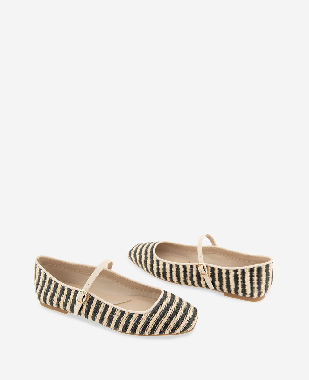 Jasper Raffia Ballet Flat | Kenneth Cole BLACK/NATURAL RAFFIA
