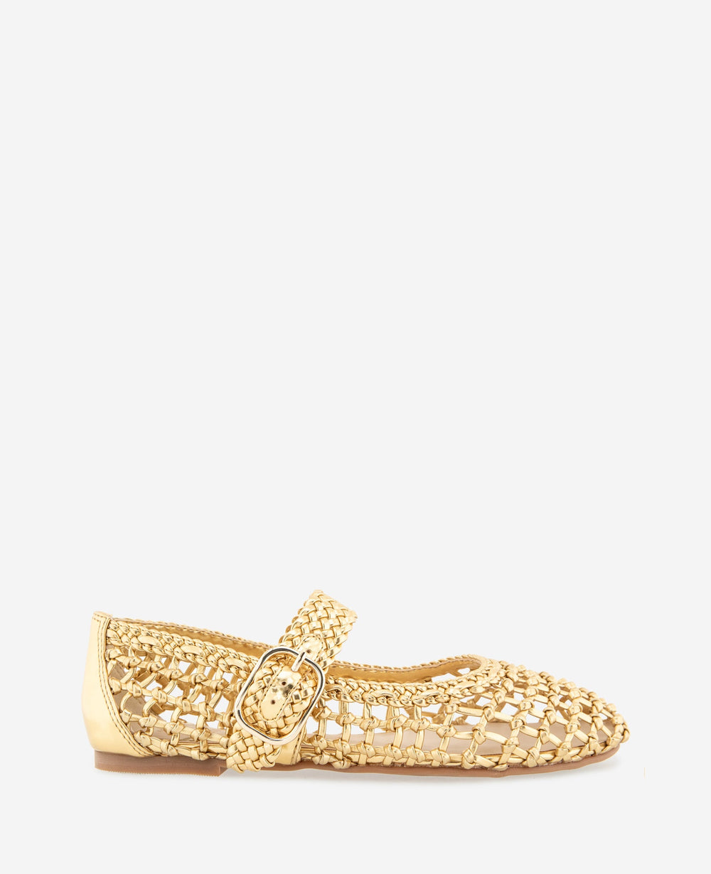 Tessa Metallic Woven Knotted Ballet Flat | Kenneth Cole GOLD WOVEN