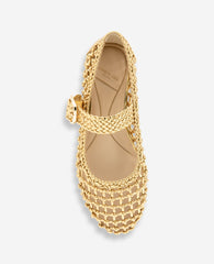 Tessa Metallic Woven Knotted Ballet Flat | Kenneth Cole GOLD WOVEN