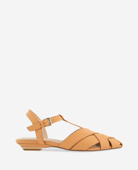 Bindy Woven Leather T-Strap Sandal | Kenneth Cole BUTTER LEATHER