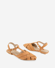 Bindy Woven Leather T-Strap Sandal | Kenneth Cole BUTTER LEATHER