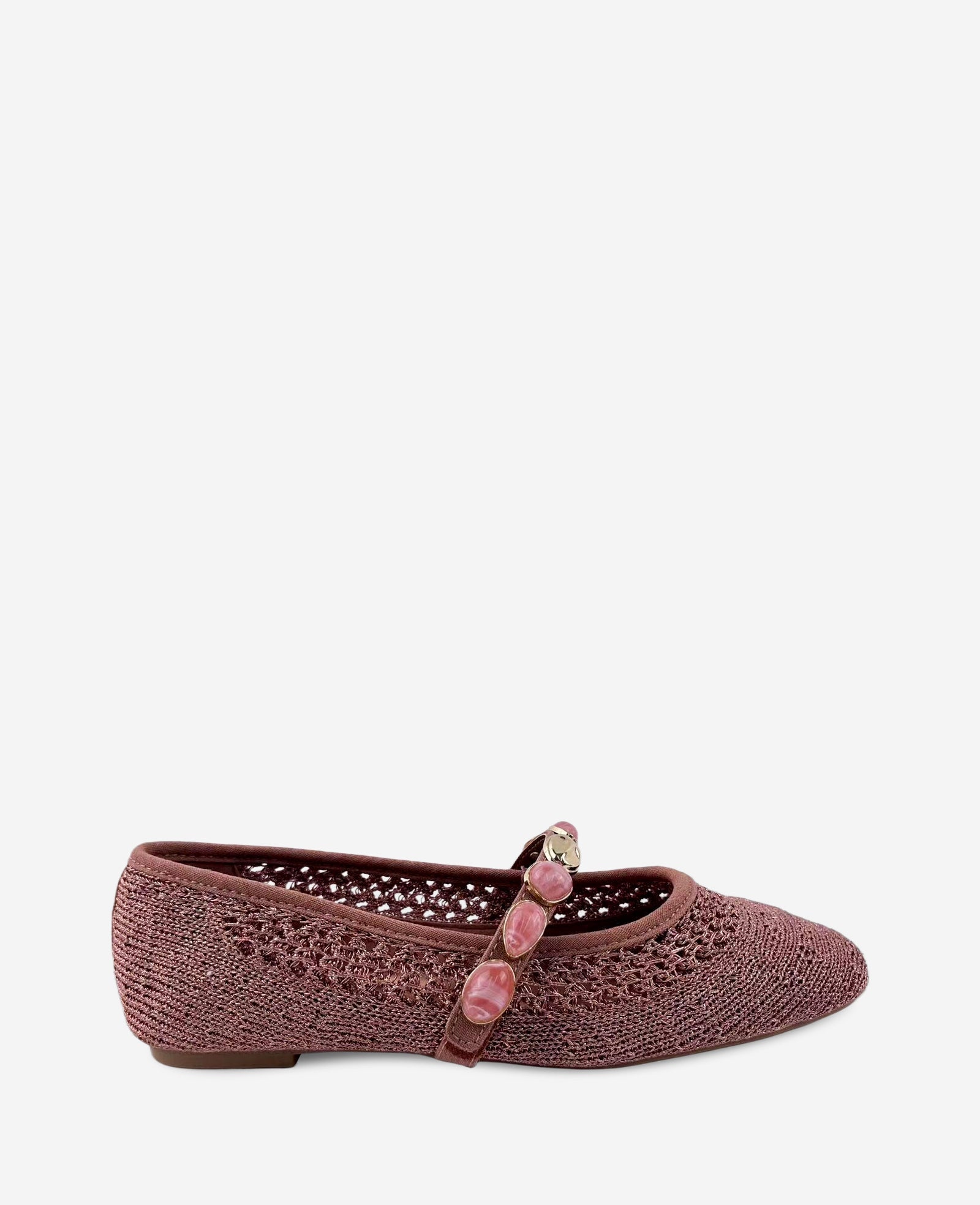 Zeta Woven Knit Stone Embellished Ballet Flat | Kenneth Cole ROSE GOLD KNIT