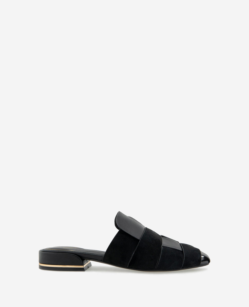 Faina Leather Fisherman Slide Sandal – Black | Kenneth Cole | Kenneth Cole BLACK LEATHER