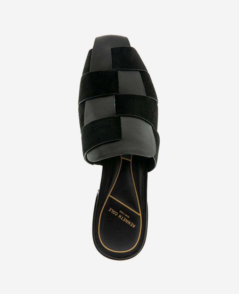 Faina Leather Fisherman Slide Sandal – Black | Kenneth Cole | Kenneth Cole BLACK LEATHER