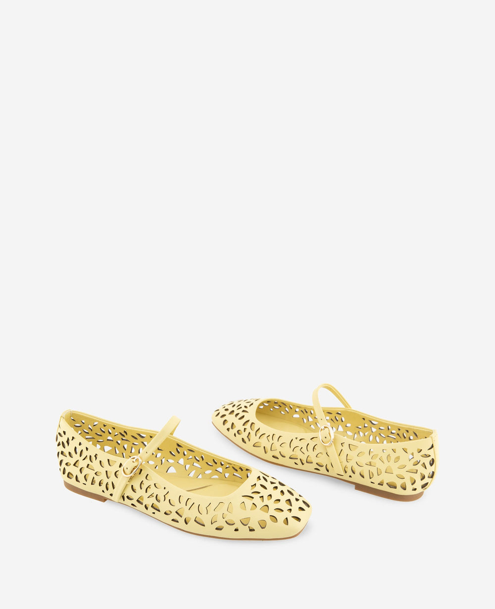 Jasper Perforated Leather Ballet Flat | Kenneth Cole BUTTER YELLOW