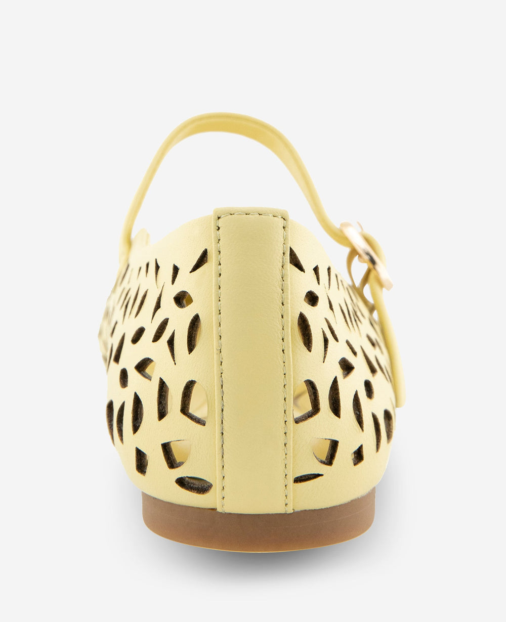 Jasper Perforated Leather Ballet Flat | Kenneth Cole BUTTER YELLOW