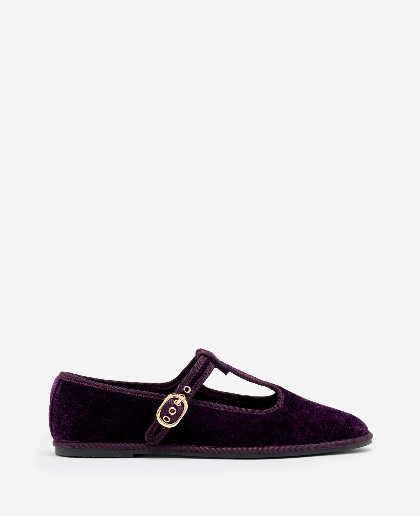 Verona Plum Velvet T-Strap Mary Jane Flat | Kenneth Cole | Kenneth Cole PLUM VELVET