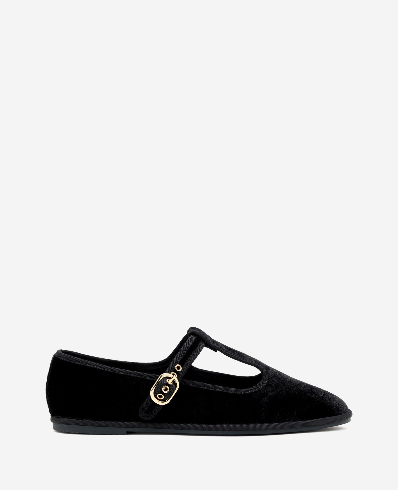 Verona Black Velvet T-Strap Mary Jane Flat | Kenneth Cole | Kenneth Cole BLACK VELVET
