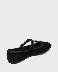 Verona Black Velvet T-Strap Mary Jane Flat | Kenneth Cole | Kenneth Cole BLACK VELVET