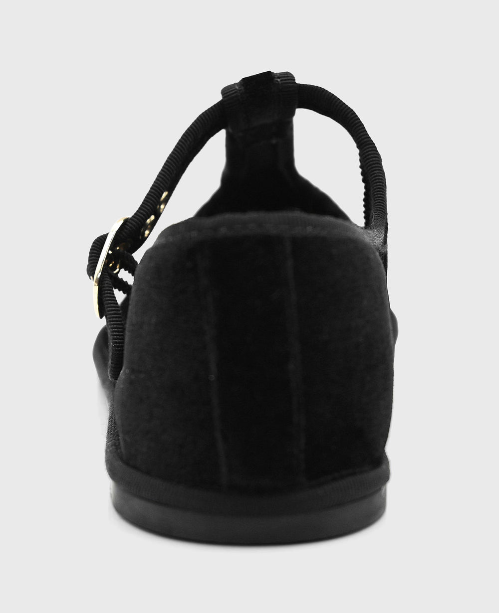 Verona Black Velvet T-Strap Mary Jane Flat | Kenneth Cole | Kenneth Cole BLACK VELVET