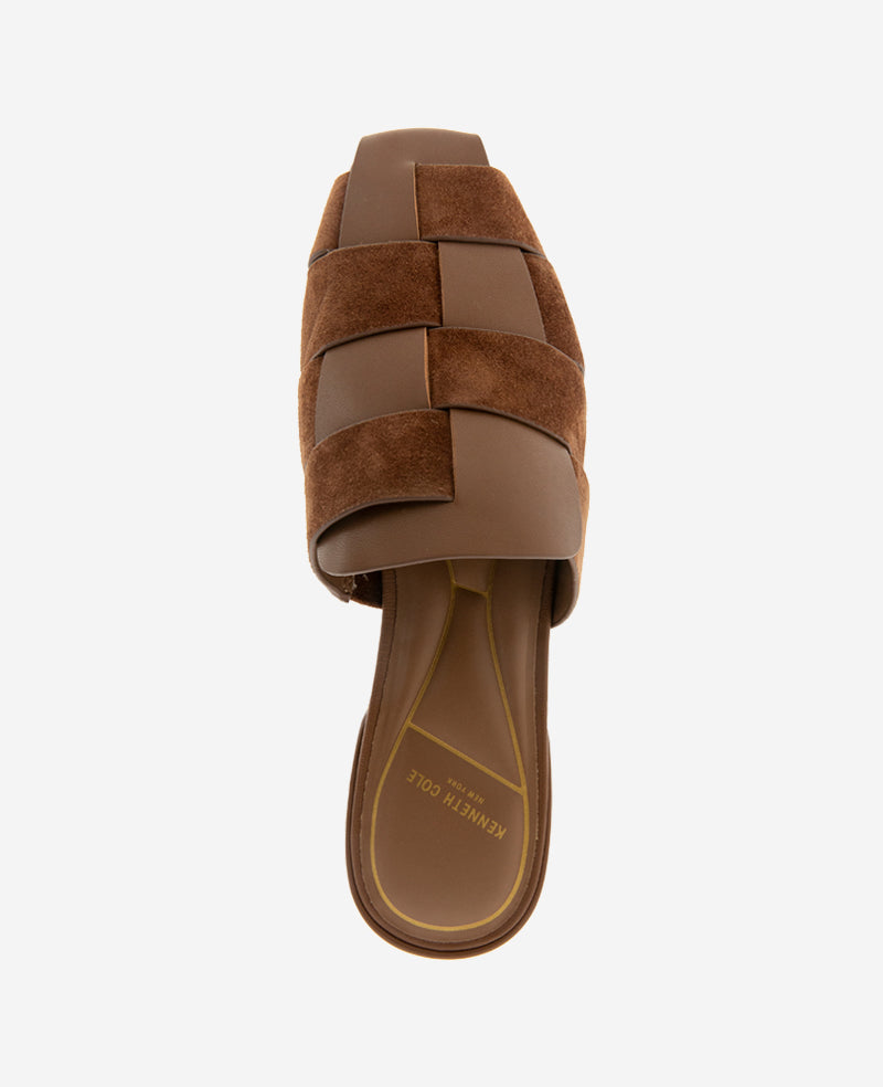 Faina Leather Fisherman Slide Sandal – Brown | Kenneth Cole | Kenneth Cole BROWN LEATHER