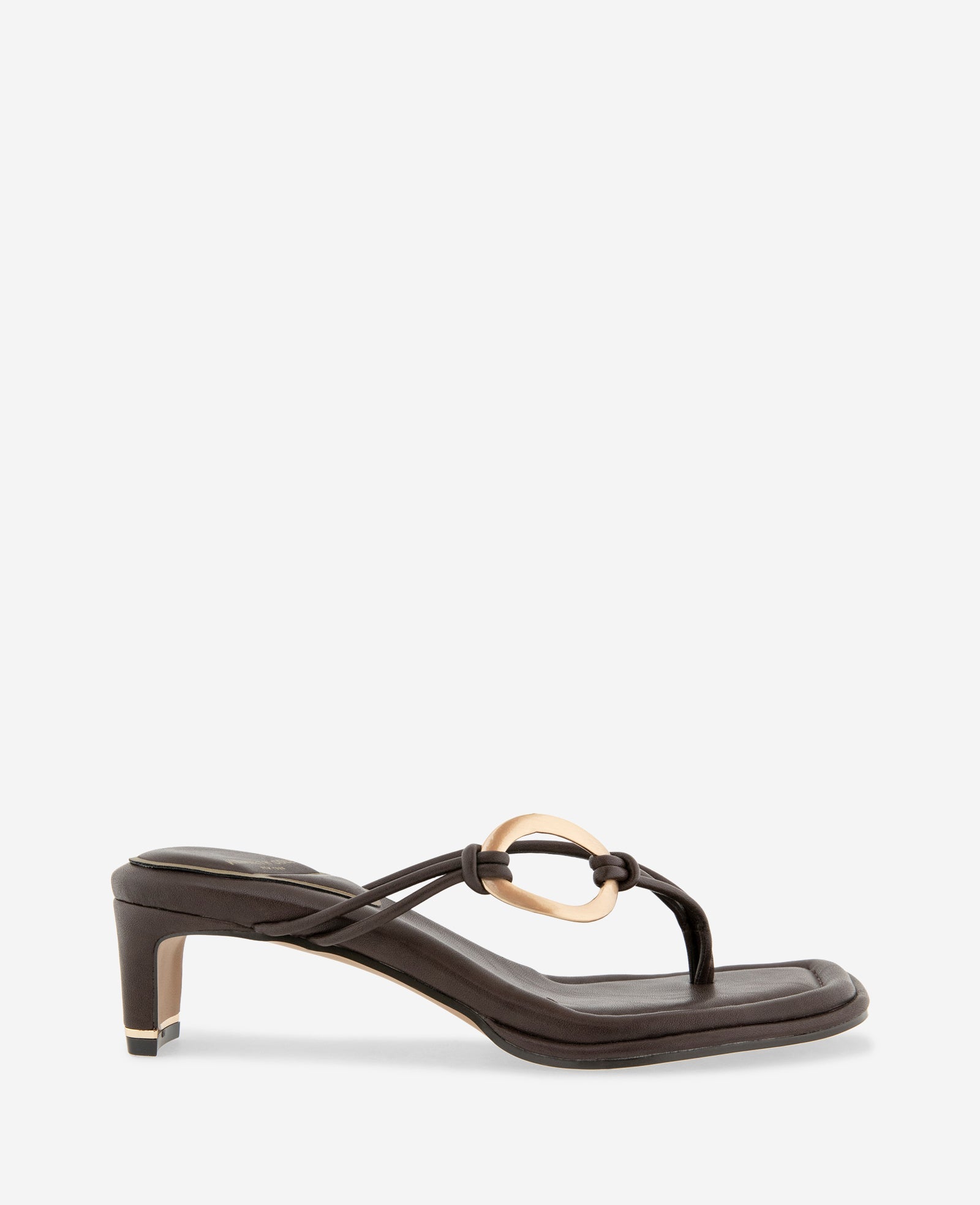 Madrid Leather Embellished Heel Sandal | Kenneth Cole CHOCOLATE