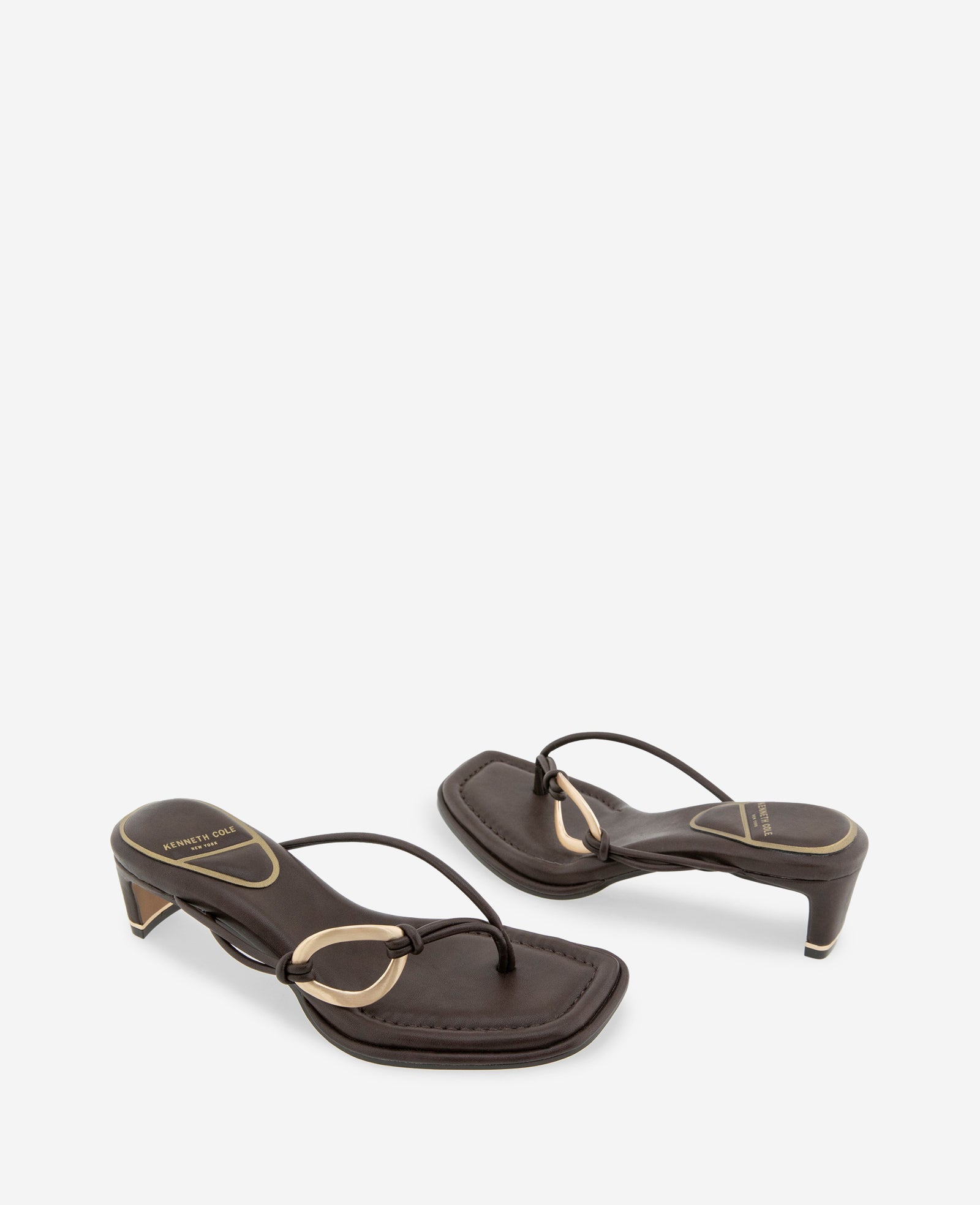 Madrid Leather Embellished Heel Sandal | Kenneth Cole CHOCOLATE