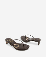 Madrid Leather Embellished Heel Sandal | Kenneth Cole CHOCOLATE