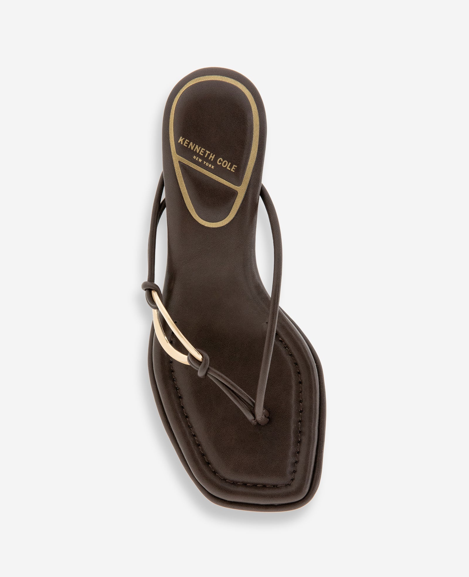 Madrid Leather Embellished Heel Sandal | Kenneth Cole CHOCOLATE