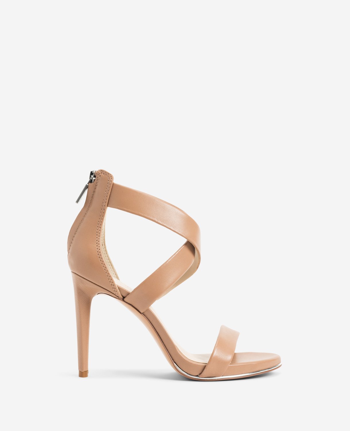 Brooke Cross Strap Heeled Sandal – Latte Leather | KC | Kenneth Cole LATTE