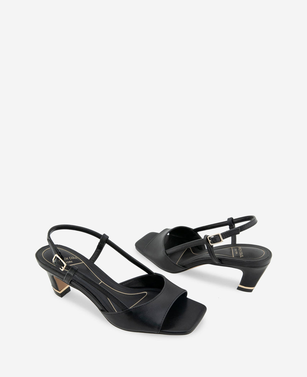 Anna Leather Open Toe Slingback Sandal | Kenneth Cole BLACK LEATHER
