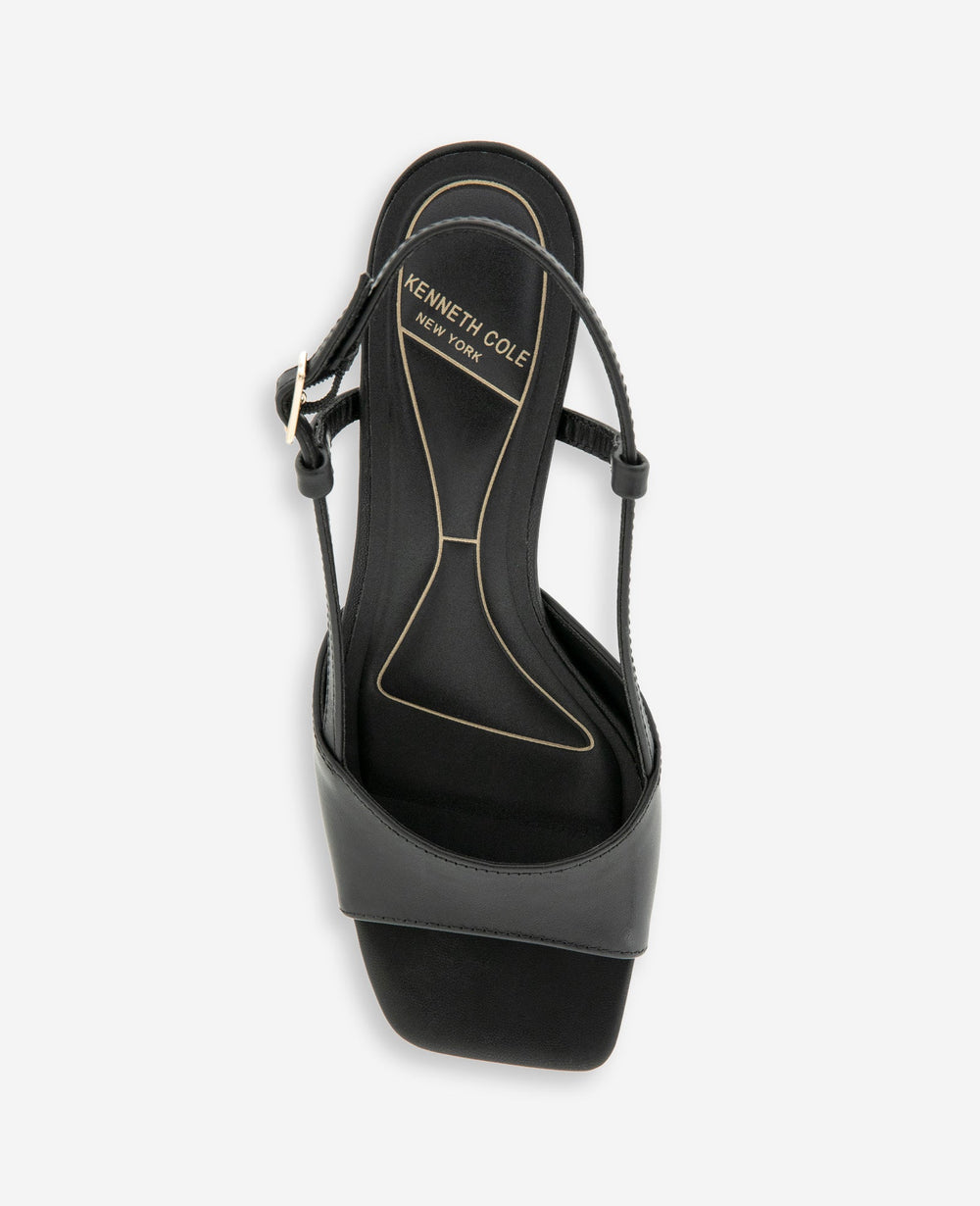 Anna Leather Open Toe Slingback Sandal | Kenneth Cole BLACK LEATHER