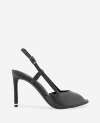Londyn Leather Peep Toe Heel | Kenneth Cole BLACK LEATHER