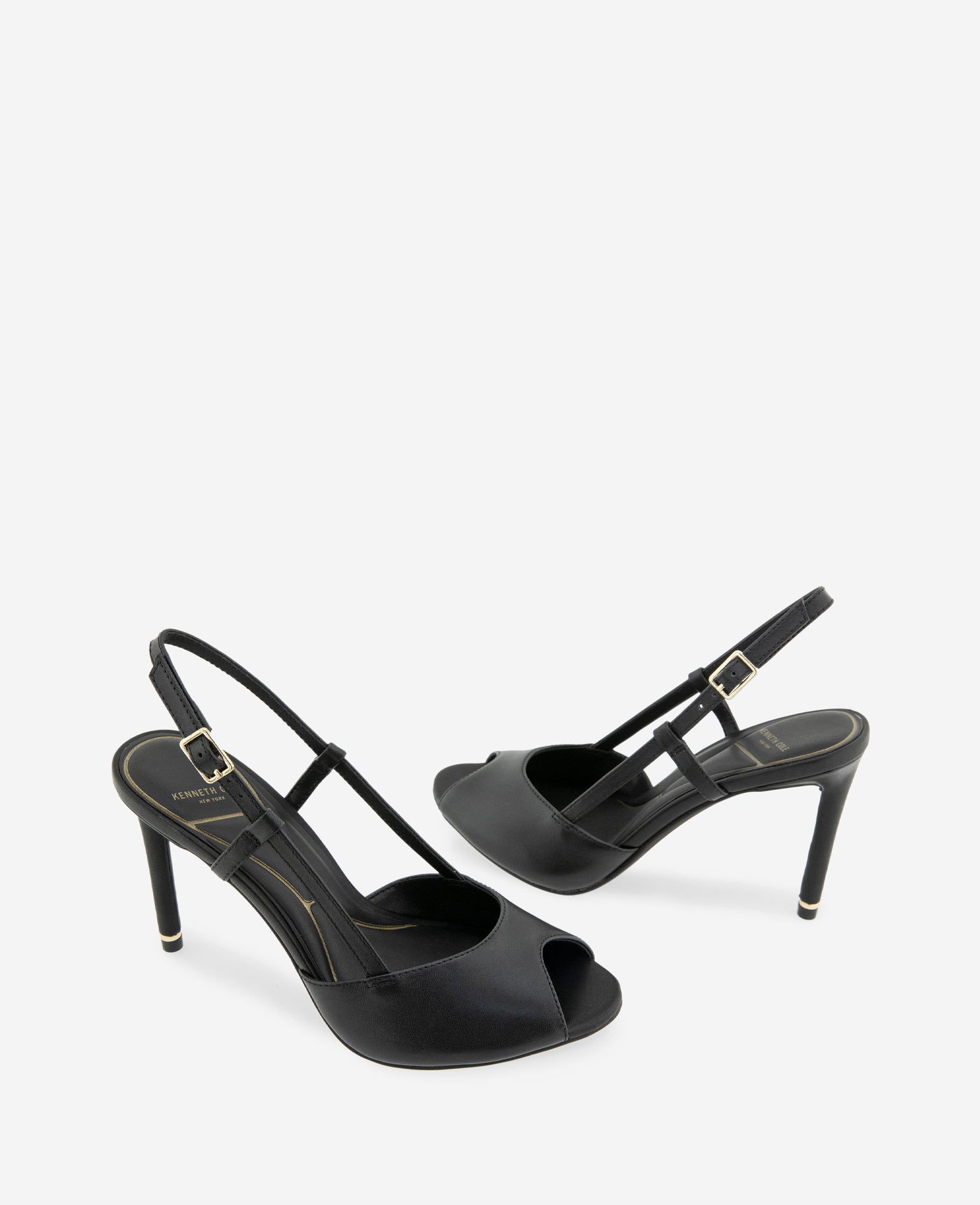 Londyn Leather Peep Toe Heel | Kenneth Cole BLACK LEATHER