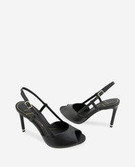 Londyn Leather Peep Toe Heel | Kenneth Cole BLACK LEATHER