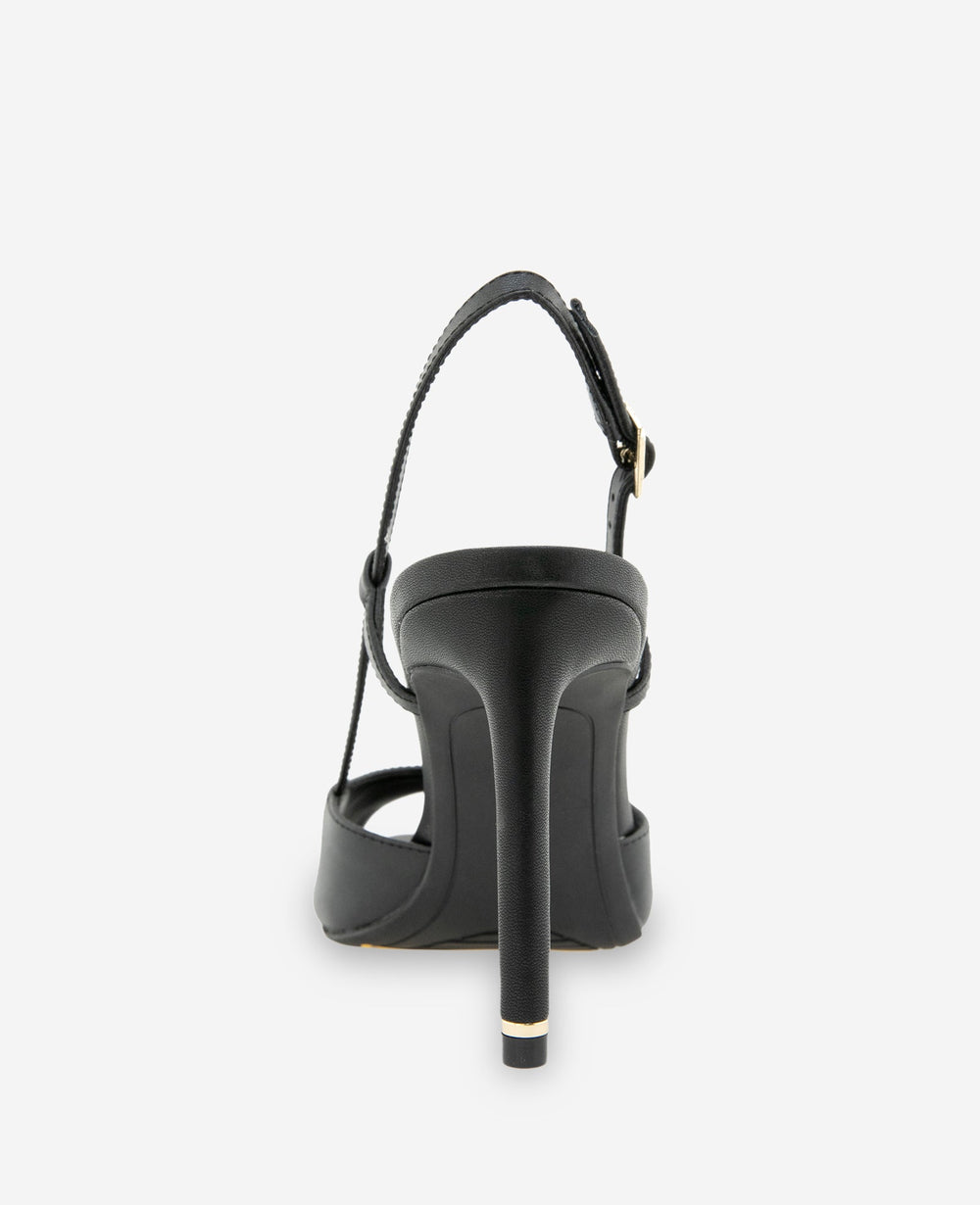 Londyn Leather Peep Toe Heel | Kenneth Cole BLACK LEATHER