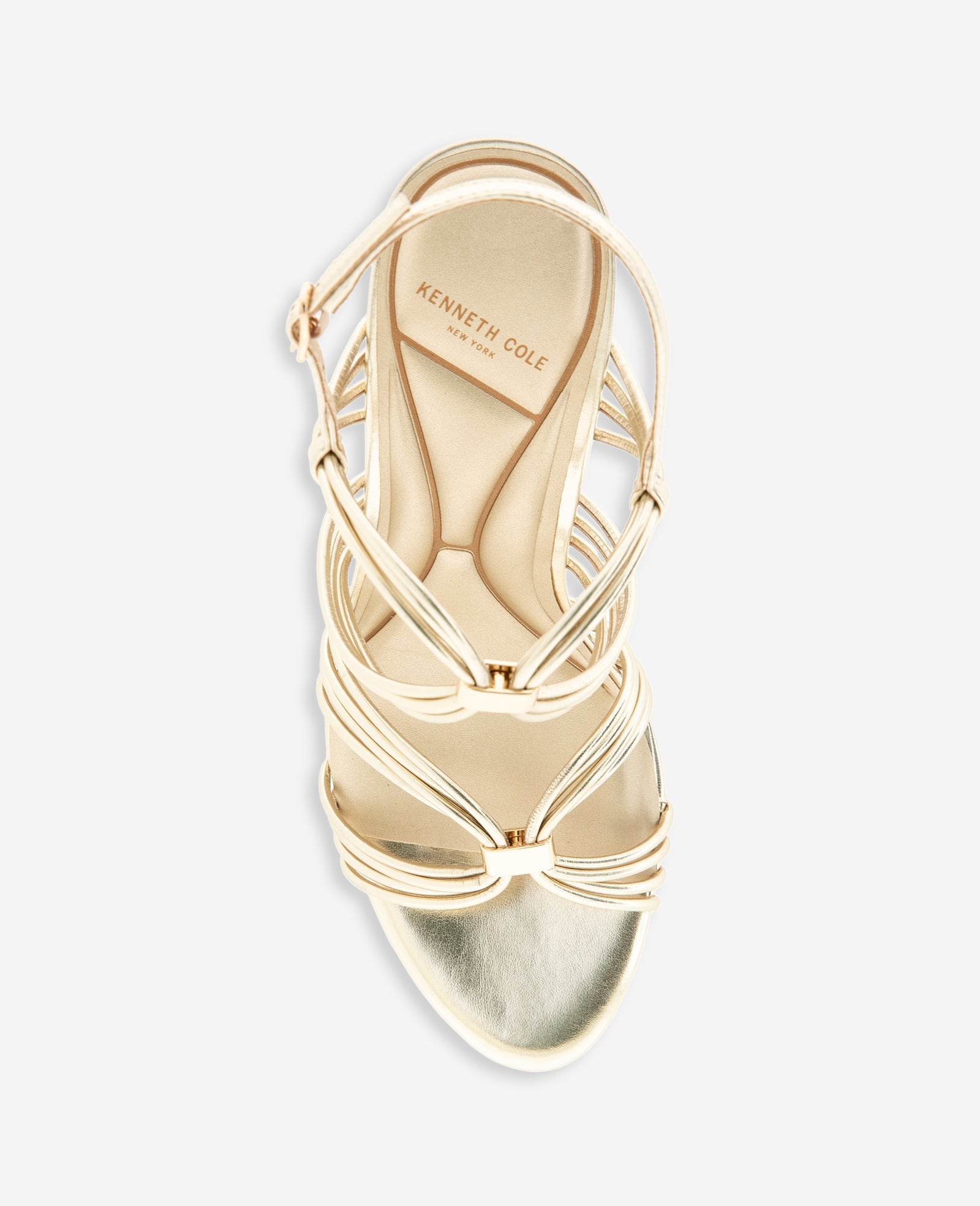 Leyla Metallic Strappy Leather Heel | Kenneth Cole LIGHT GOLD