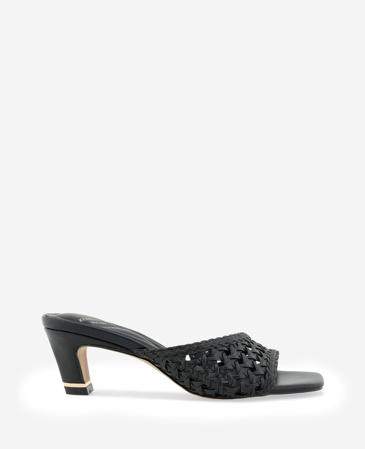 Arita Woven Leather Open Toe Heel | Kenneth Cole BLACK