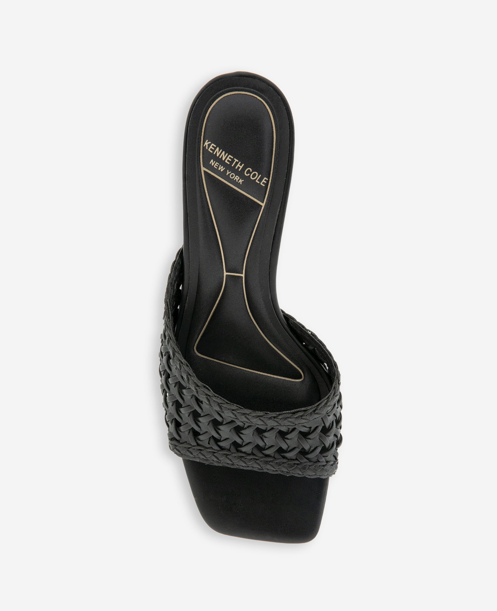 Arita Woven Leather Open Toe Heel | Kenneth Cole BLACK