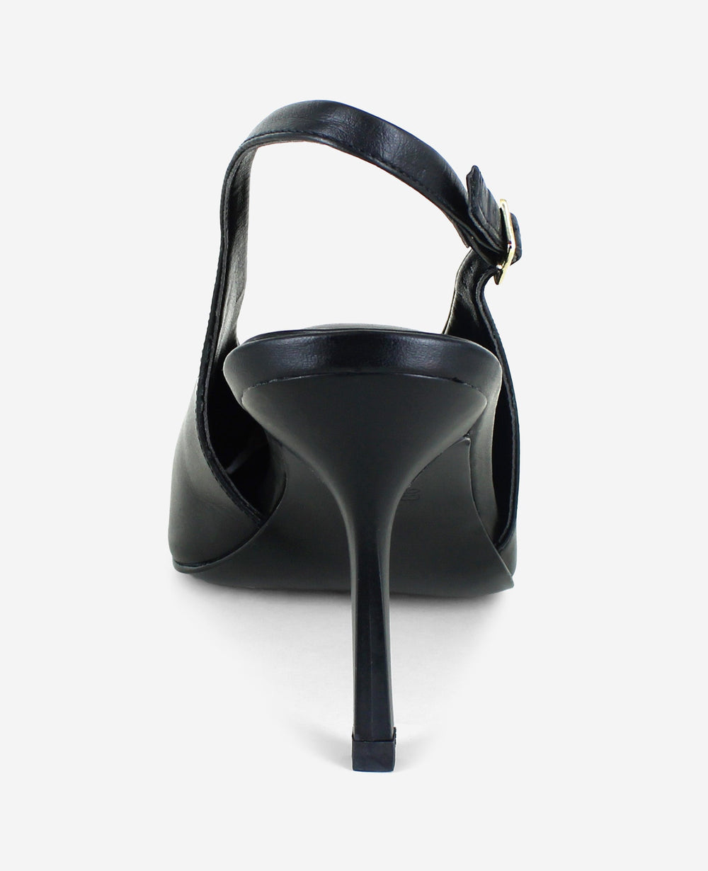 Aerial Leather Slingback Heel | Kenneth Cole BLACK LEATHER