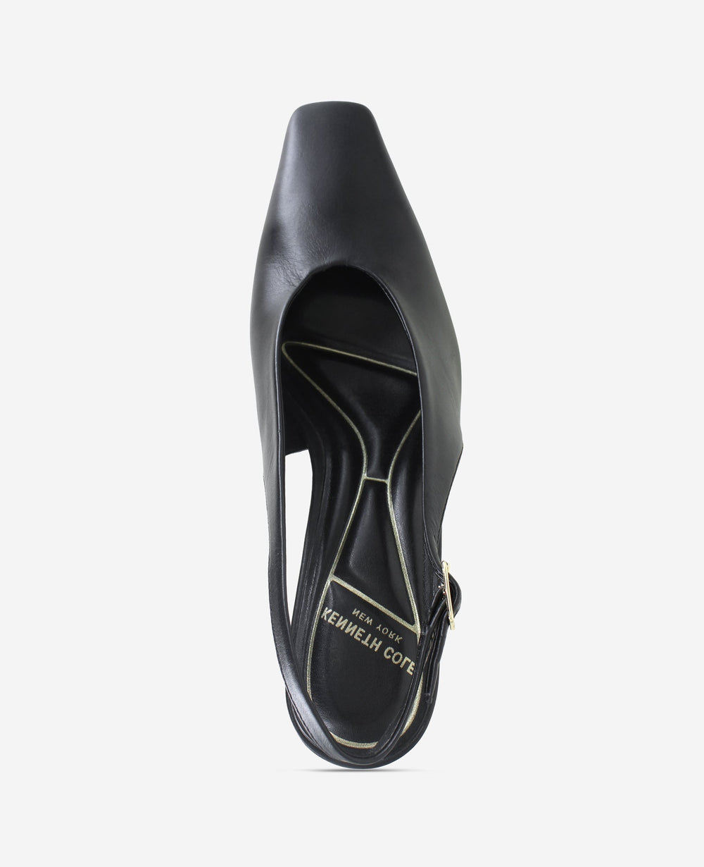 Aerial Leather Slingback Heel | Kenneth Cole BLACK LEATHER
