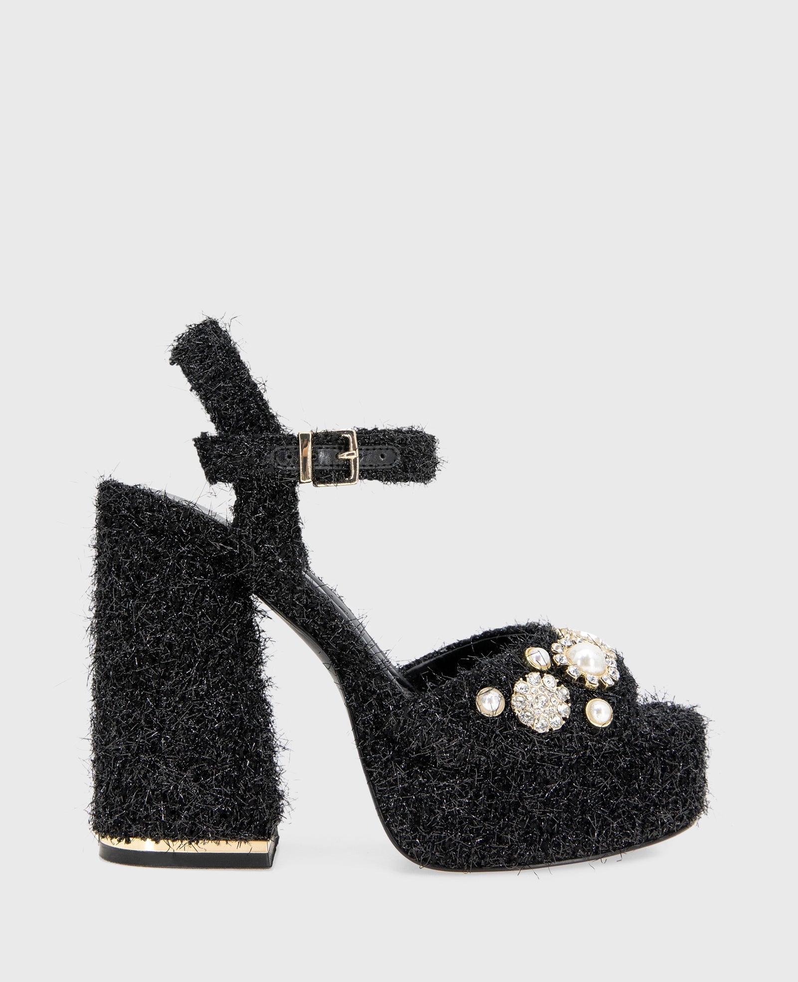 Dolly Charms Fabric Platform Sandal | Kenneth Cole BLACK FABRIC