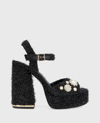 Dolly Charms Fabric Platform Sandal | Kenneth Cole BLACK FABRIC