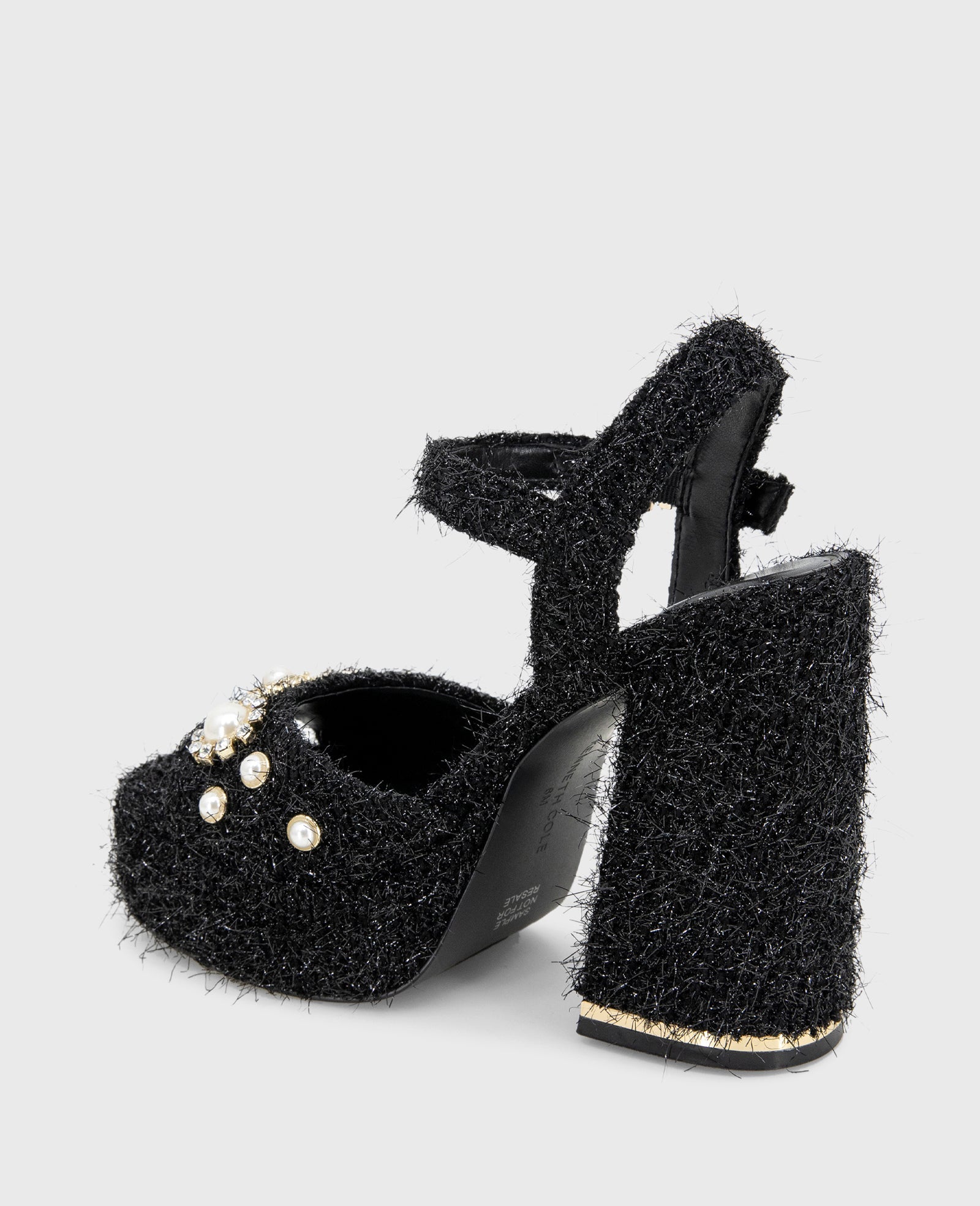 Dolly Charms Fabric Platform Sandal | Kenneth Cole BLACK FABRIC