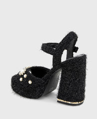 Dolly Charms Fabric Platform Sandal | Kenneth Cole BLACK FABRIC