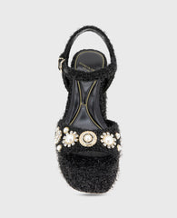Dolly Charms Fabric Platform Sandal | Kenneth Cole BLACK FABRIC
