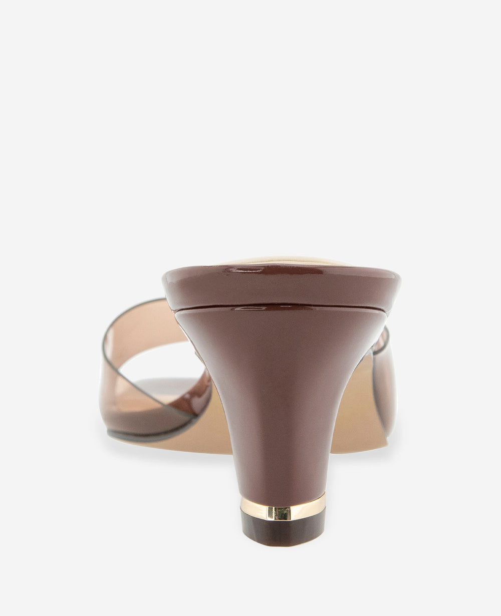 Arita Transparent Open Toe Heel | Kenneth Cole DARK BROWN