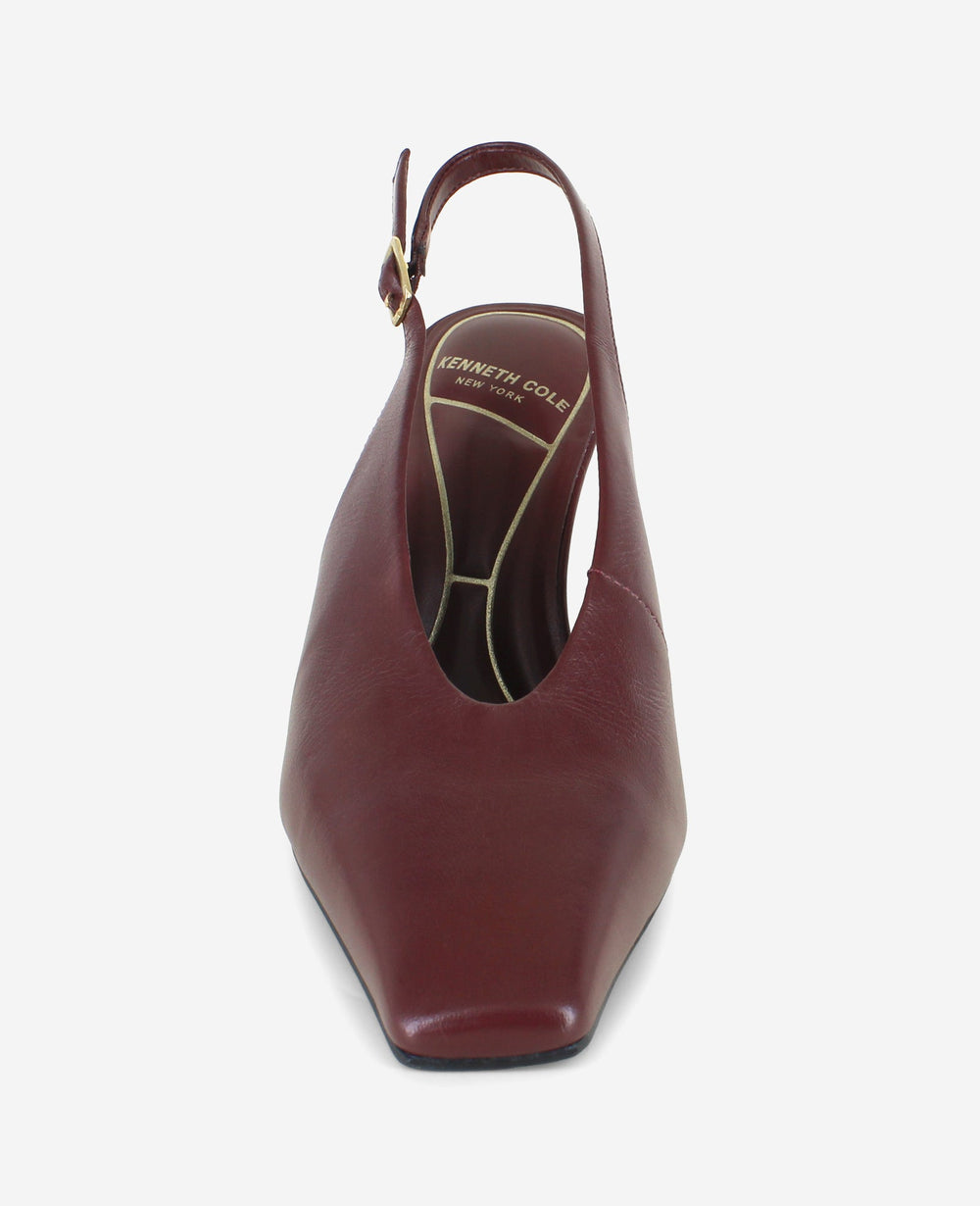 Aerial Leather Slingback Heel | Kenneth Cole BURGUNDY LEATHER